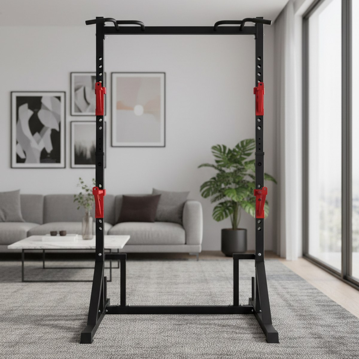 Rack de fuerza ajustable con b - Heavy Equipment Gym reseña y precio