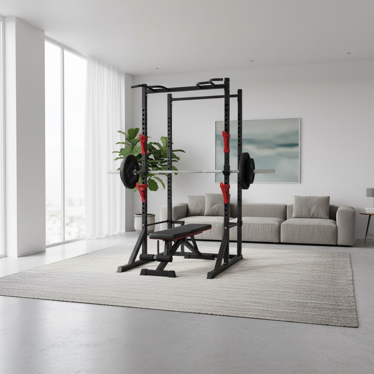 Rack de fuerza ajustable con b - Heavy Equipment Gym reseña y precio
